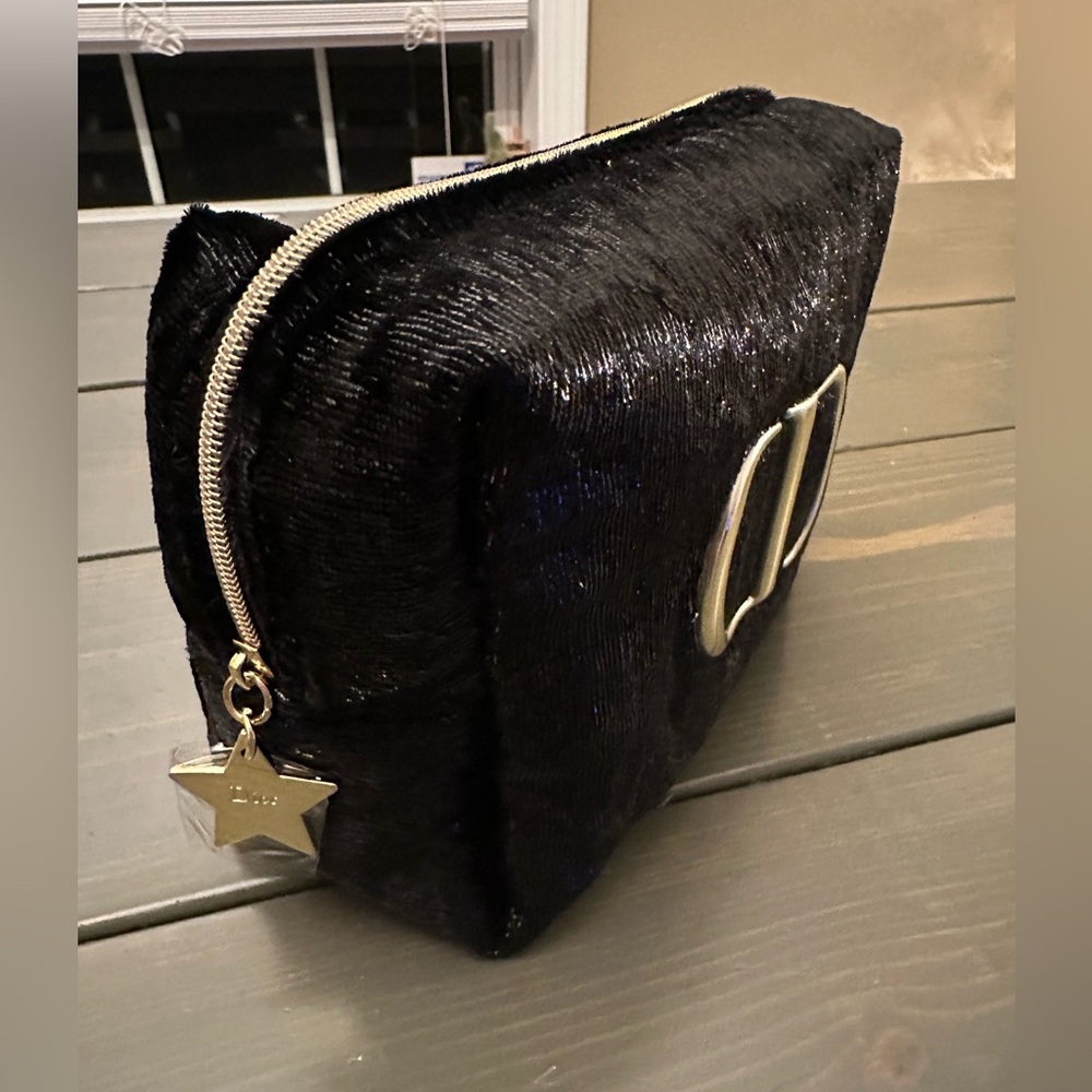 Dior Black Logo Glitter Velour Holiday Makeup Bag (GWP) - Picture 2 of 8